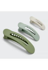 Kitsch Recycled Plastic Matte Flat Lay Claw Clip 3pc - Eucalyptus