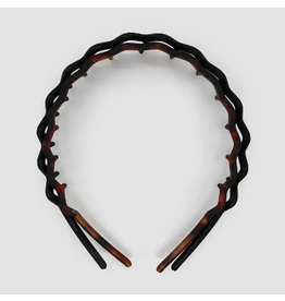 Kitsch Zig Zag Headband, 2 pc, Black & Tortoise