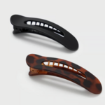 Kitsch Kitsch Recycled Plastic Flat Lay Claw Flat Clips, 2 pc. set, black/tortoise