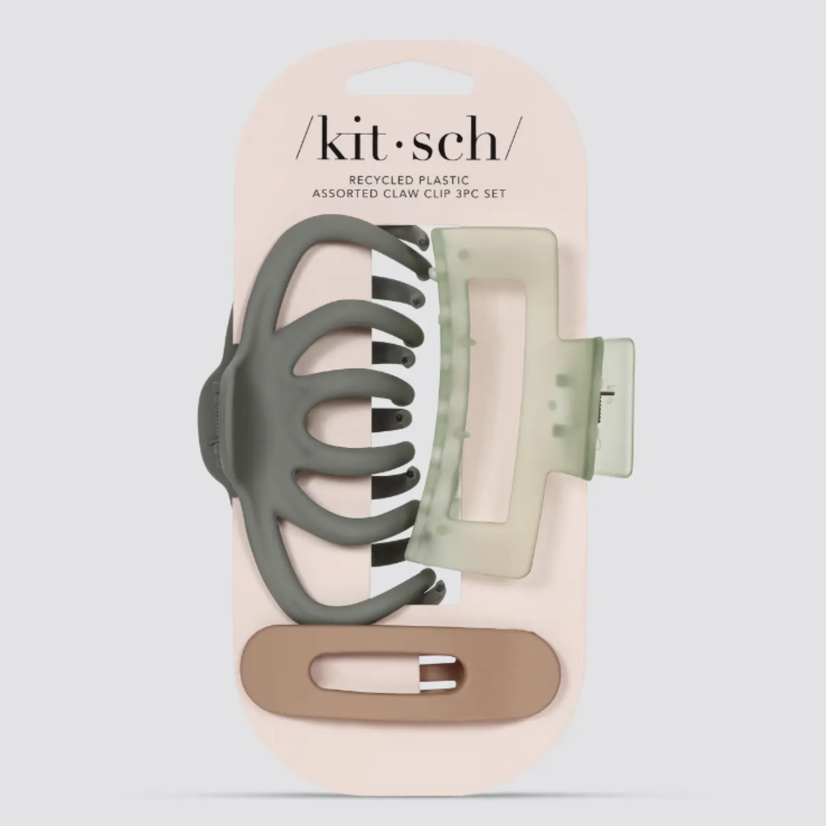 Kitsch Recycled Plastic Assorted Claw Clip Set 3pc - Octopus