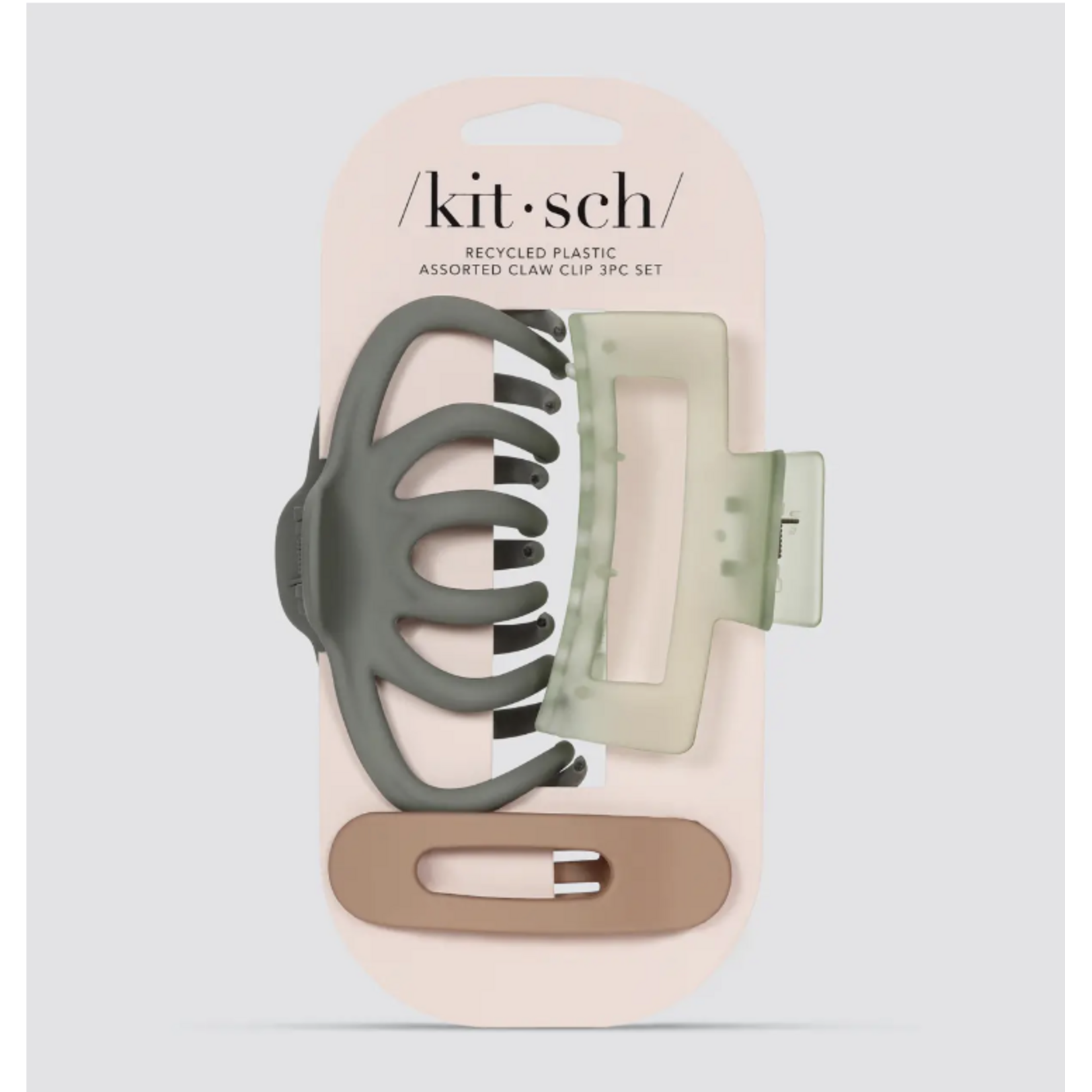 Kitsch Recycled Plastic Assorted Claw Clip Set 3pc - Octopus