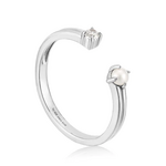 Ania Haie Ania Haie Pearl Power Sparkle Adjustable Ring, silver