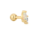 Ania Haie Ania Haie Ear Edit Kyoto Opal+Sparkle Marquise Barbell Single Earring, gold