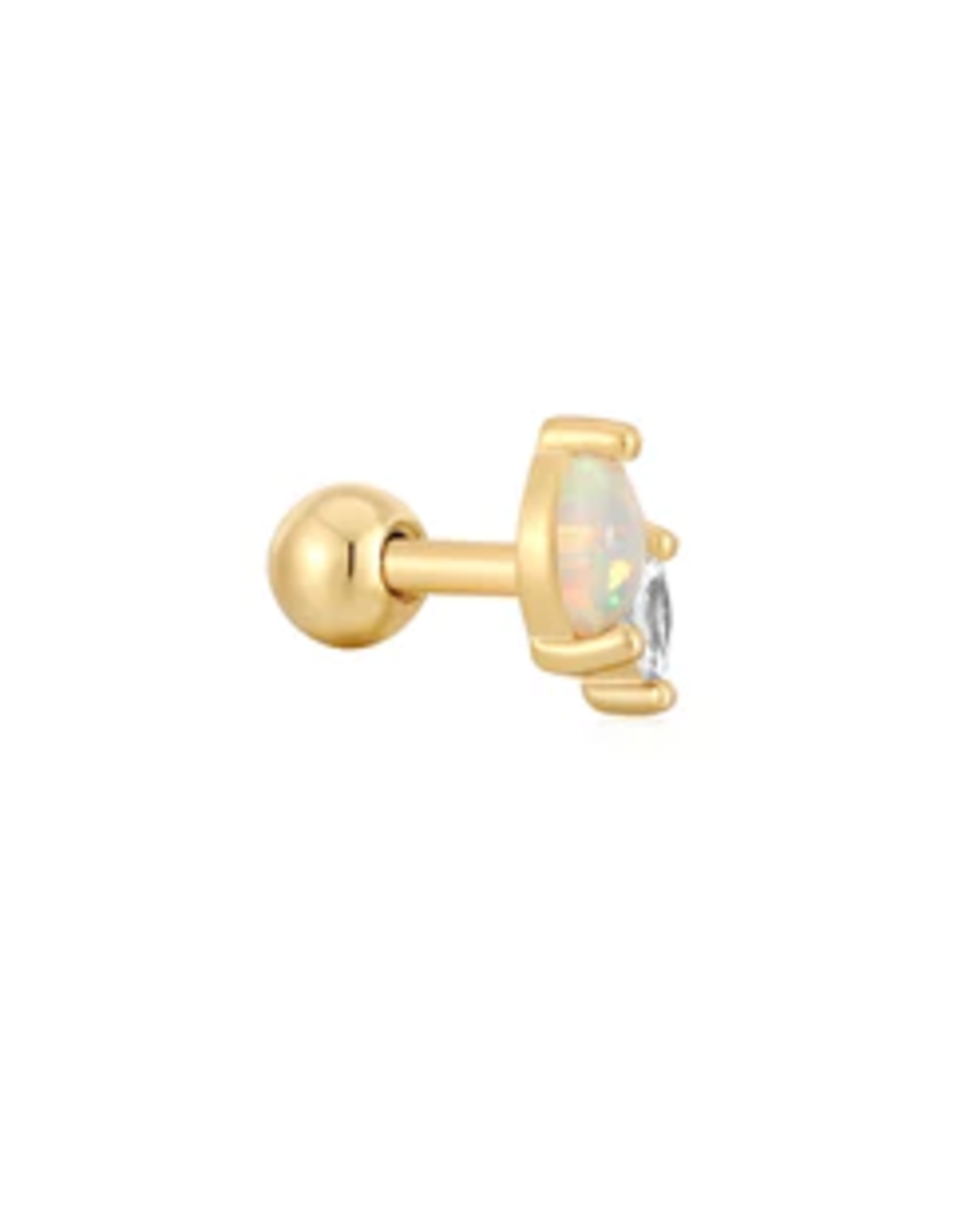 Ania Haie Ania Haie Ear Edit Kyoto Opal+Sparkle Marquise Barbell Single Earring, gold