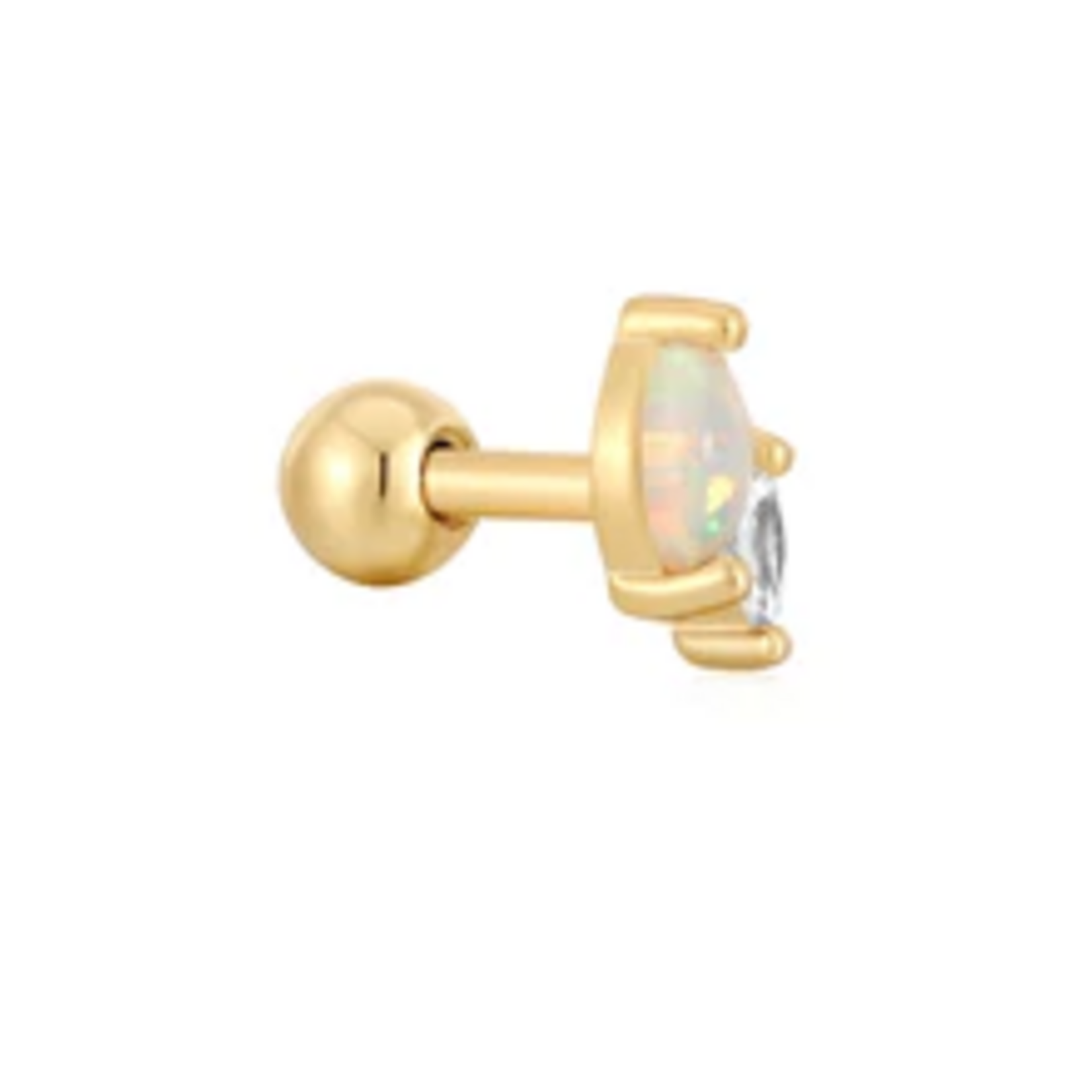 Ania Haie Ania Haie Ear Edit Kyoto Opal+Sparkle Marquise Barbell Single Earring, gold