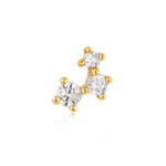 Ania Haie Ania Haie Ear Edit Sparkle Galaxy Barbell Single Earring, gold