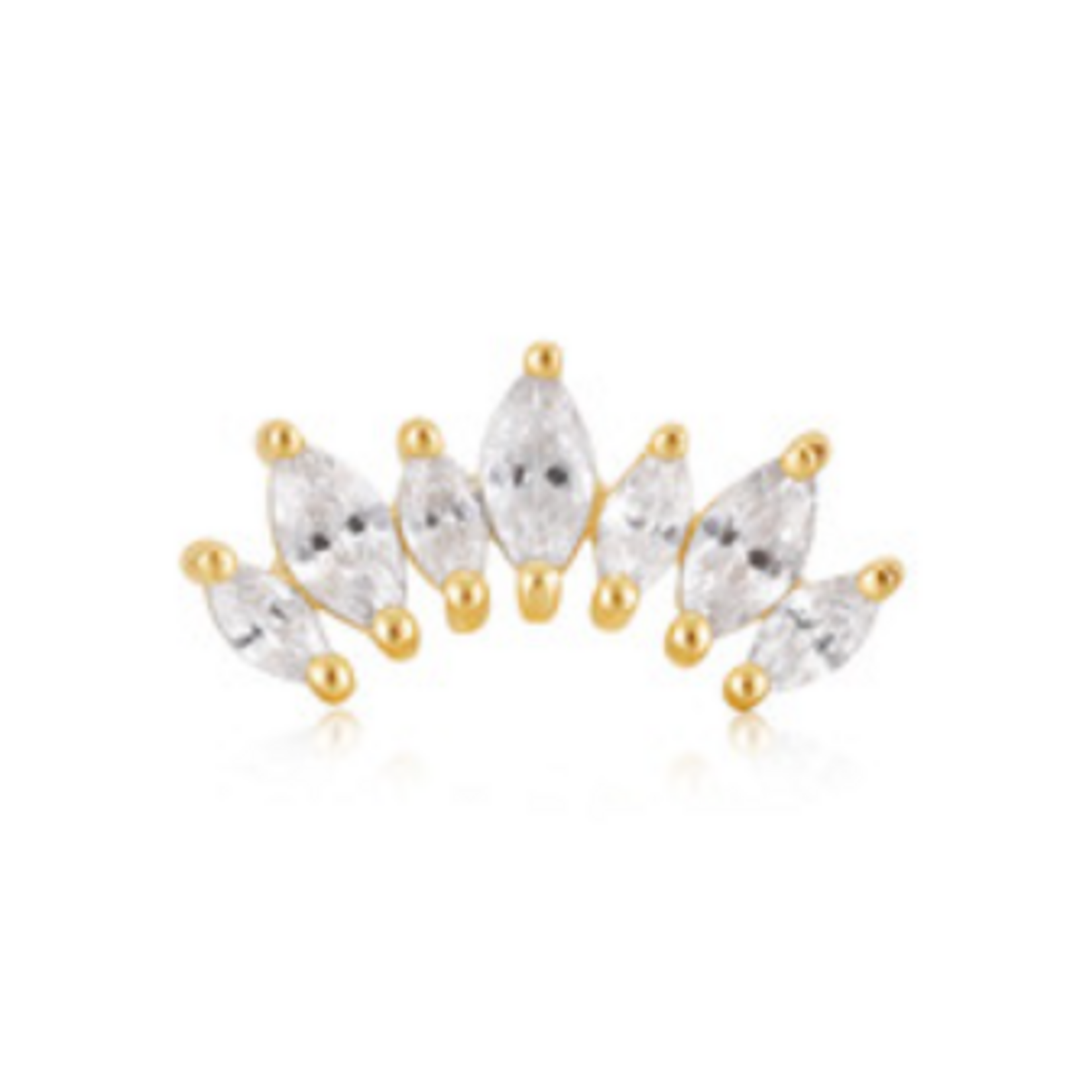 Ania Haie Ania Haie Ear Edit Sparkle Marquise Climber Barbell Single Earring, gold