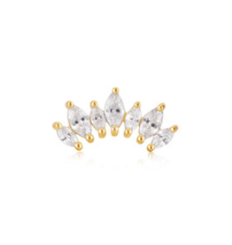 Ania Haie Ania Haie Ear Edit Sparkle Marquise Climber Barbell Single Earring, gold