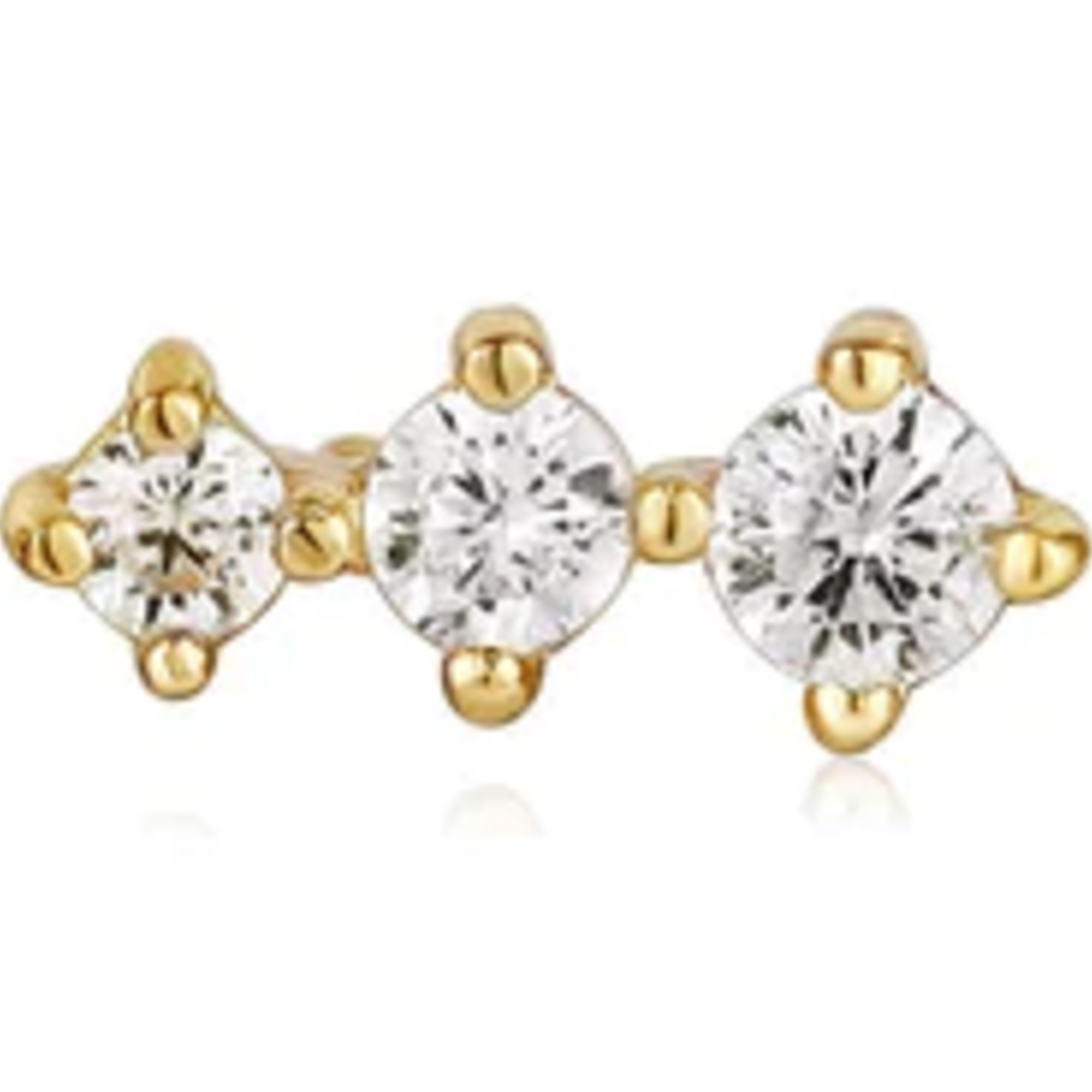 Ania Haie Ear Edit Sparkle Crawler Barbell Single Earring, gold