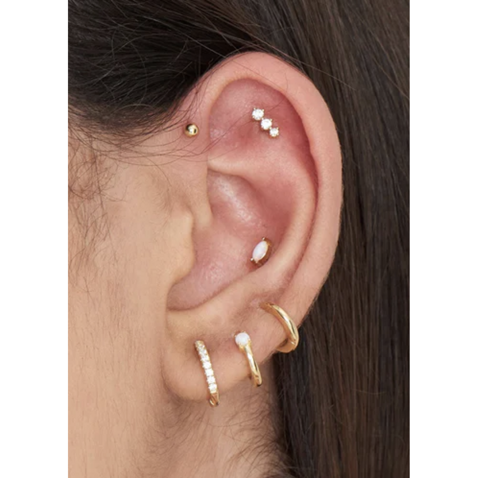 Ania Haie Ear Edit Sparkle Crawler Barbell Single Earring, gold