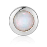Ania Haie Ear Edit Opal Bezel Barbell Single Earring, silver