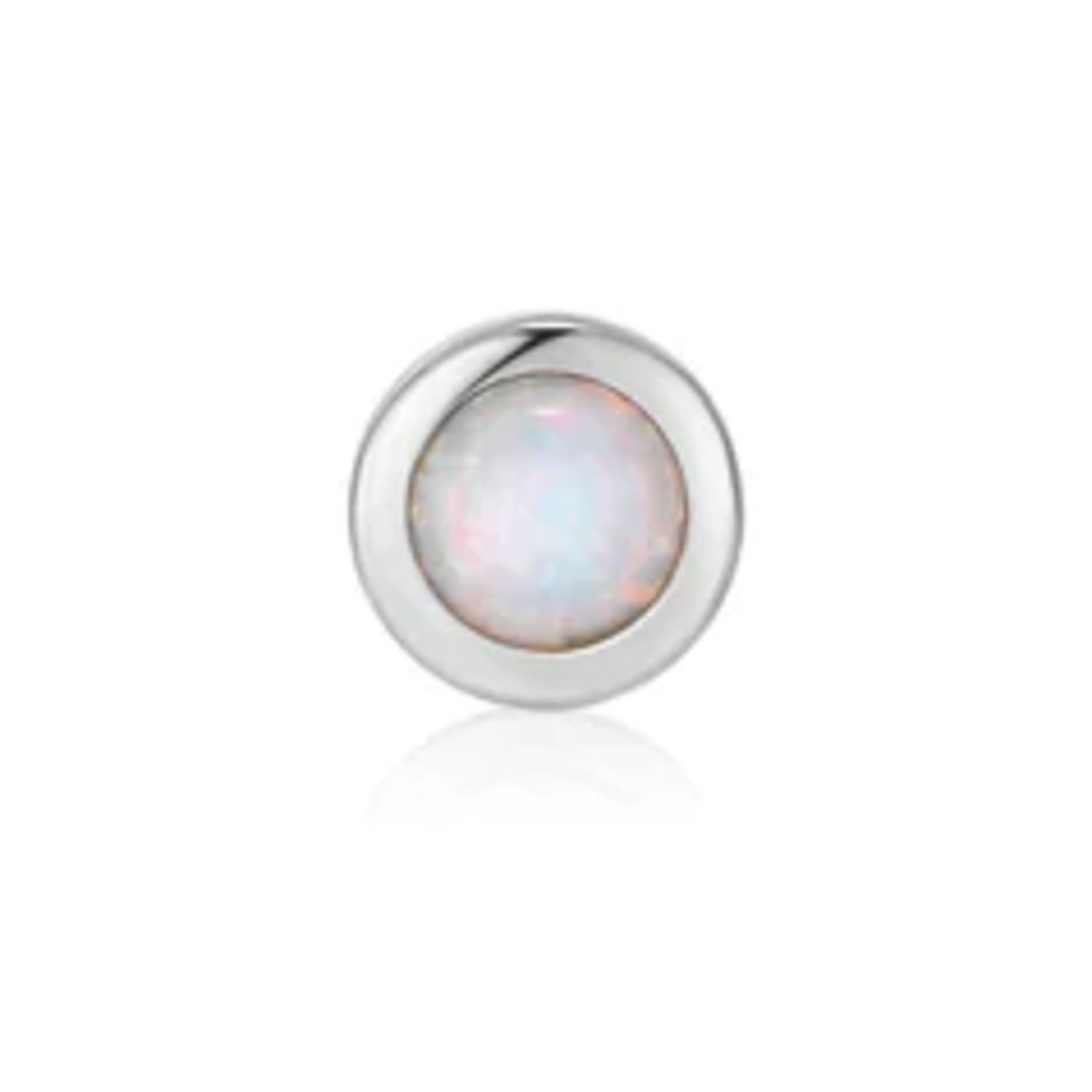 Ania Haie Ear Edit Opal Bezel Barbell Single Earring, silver