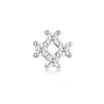 Ania Haie Ania Haie Ear Edit Sparkle Cross Barbell Single Earring, silver