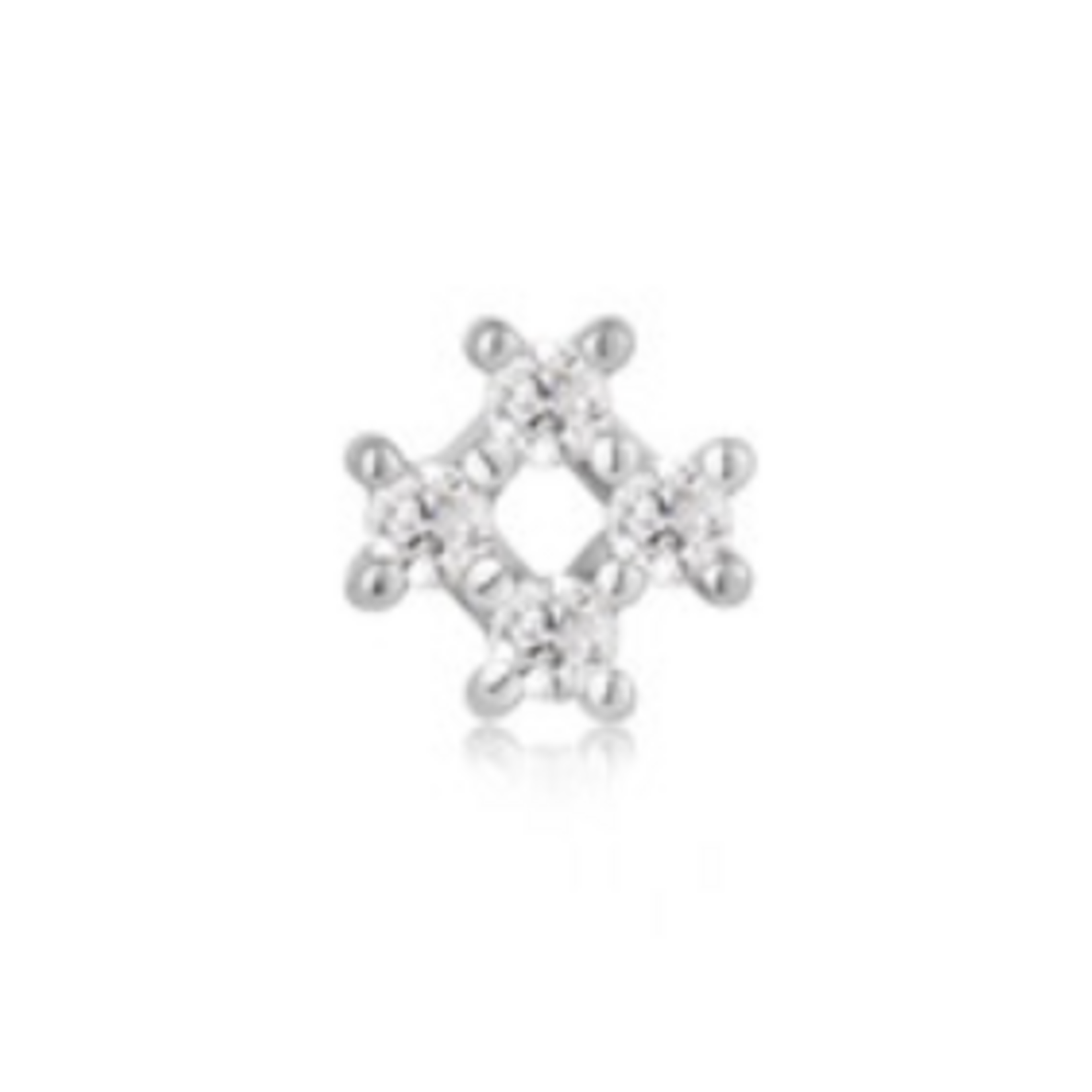 Ania Haie Ania Haie Ear Edit Sparkle Cross Barbell Single Earring, silver