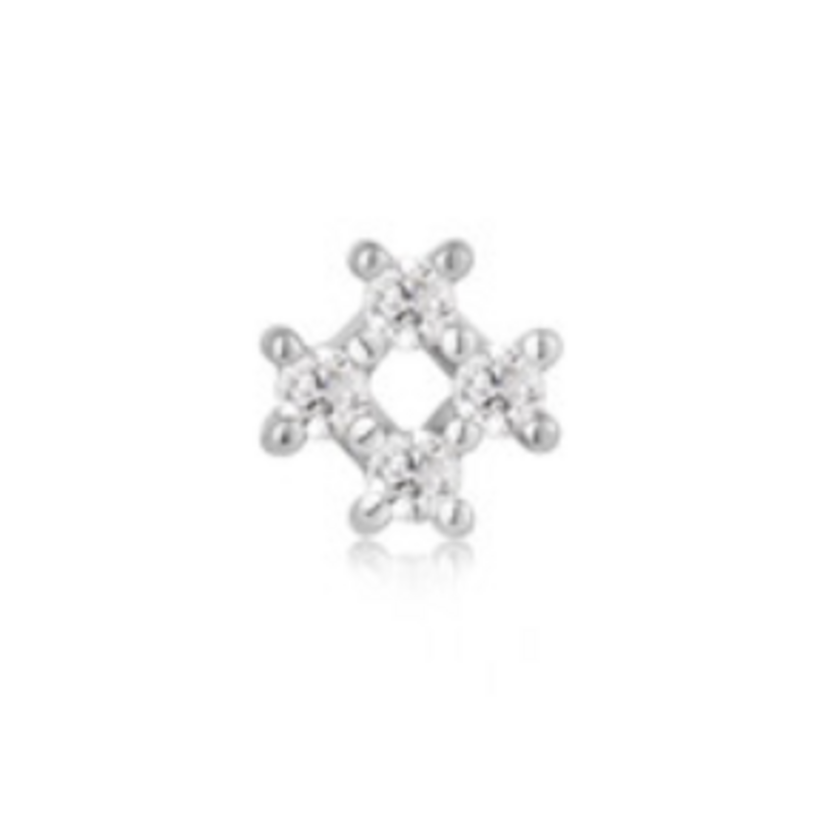 Ania Haie Ania Haie Ear Edit Sparkle Cross Barbell Single Earring, silver