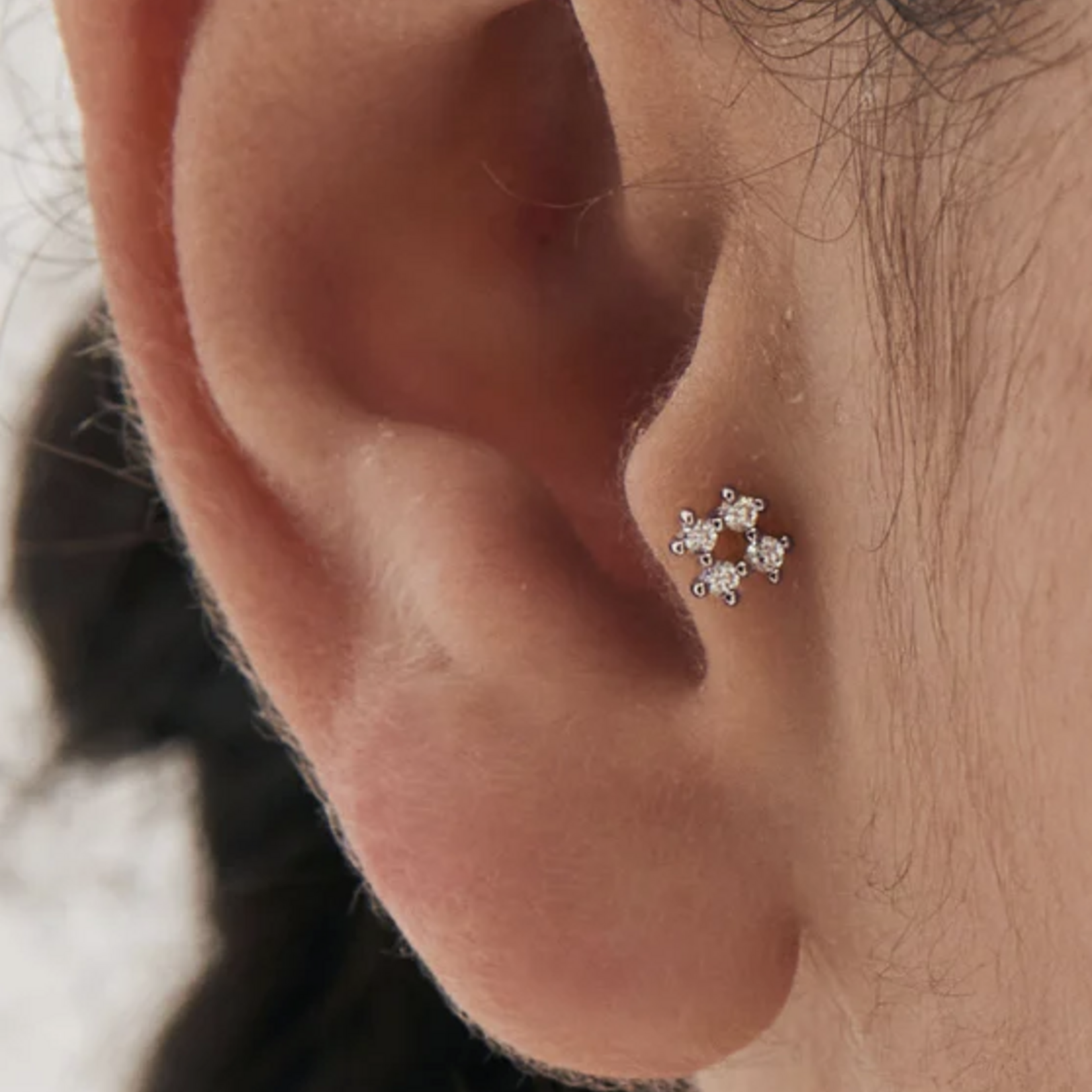 Ania Haie Ania Haie Ear Edit Sparkle Cross Barbell Single Earring, silver