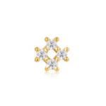 Ania Haie Ania Haie Ear Edit Sparkle Cross Barbell Single Earring, gold
