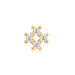 Ania Haie Ear Edit Sparkle Cross Barbell Single Earring, gold