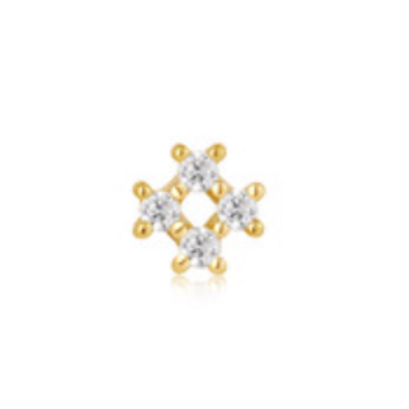 Ania Haie Ear Edit Sparkle Cross Barbell Single Earring, gold