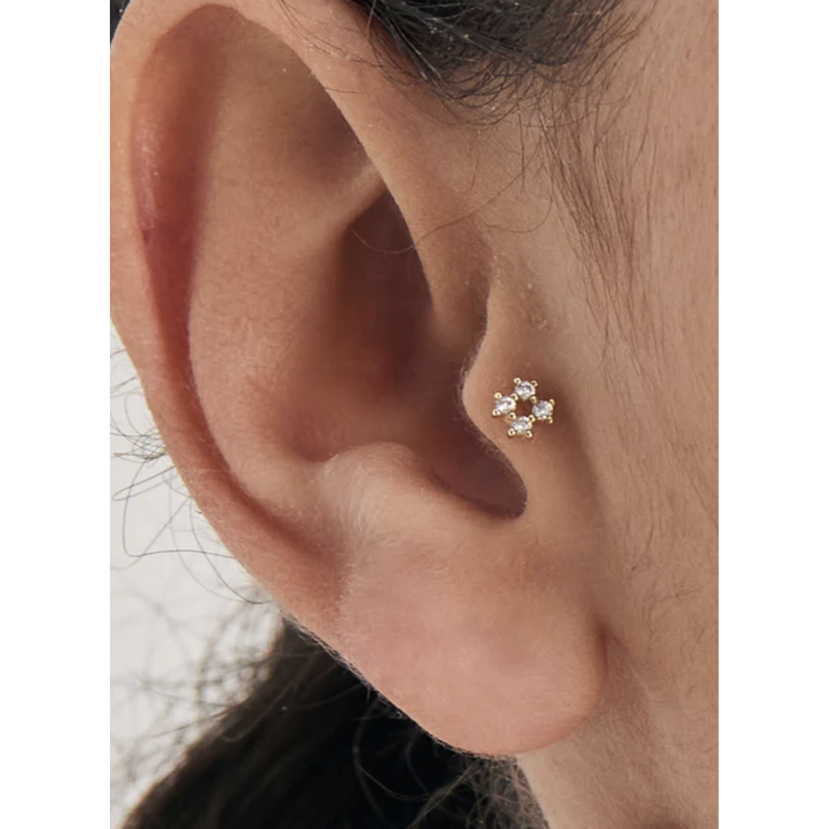 Ania Haie Ear Edit Sparkle Cross Barbell Single Earring, gold