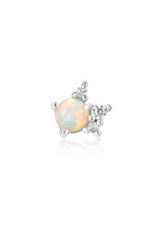 Ania Haie Ania Haie Ear Edit Kyoto Opal Sparkle Crown Barbell Single Earring, silver
