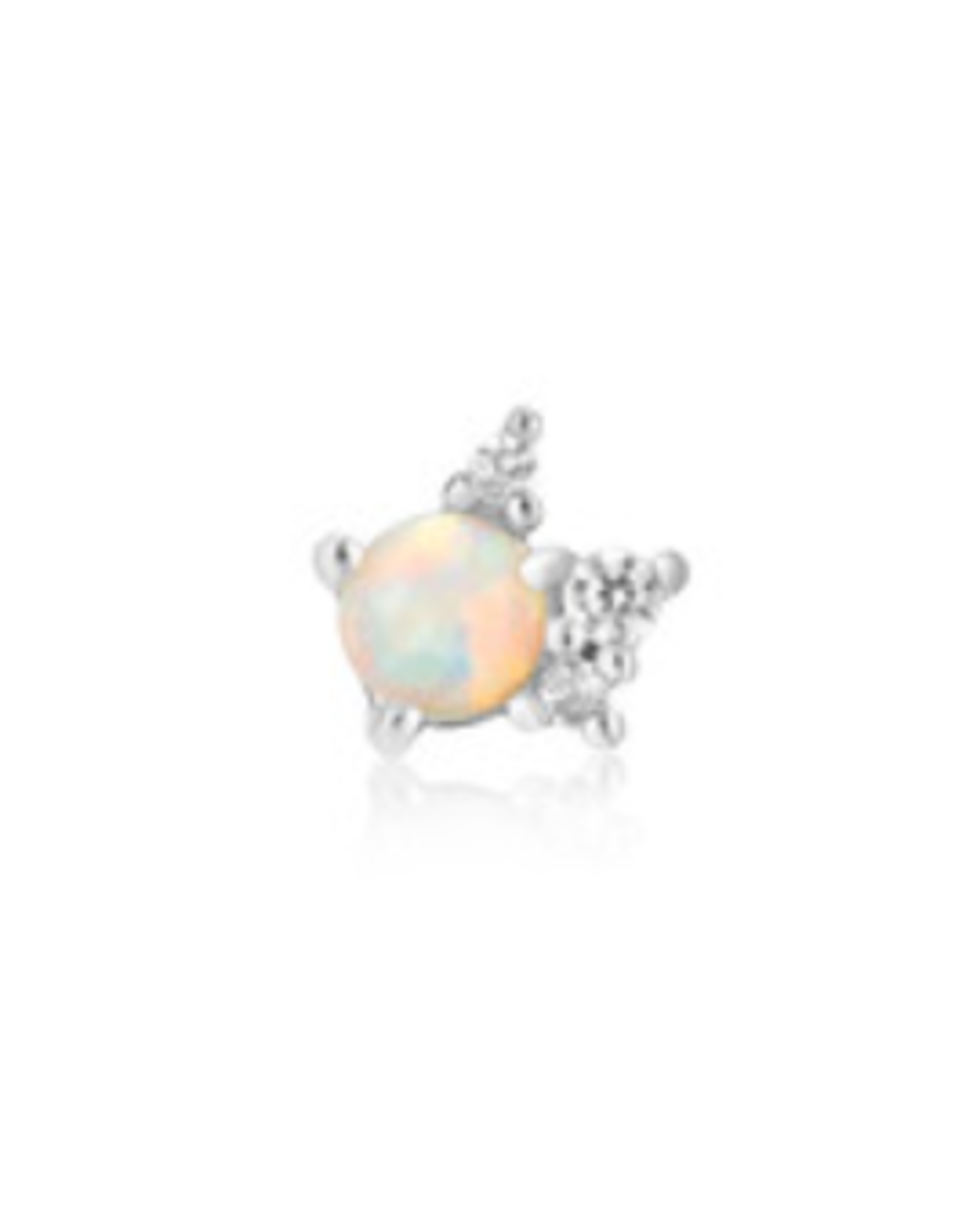 Ania Haie Ania Haie Ear Edit Kyoto Opal Sparkle Crown Barbell Single Earring, silver