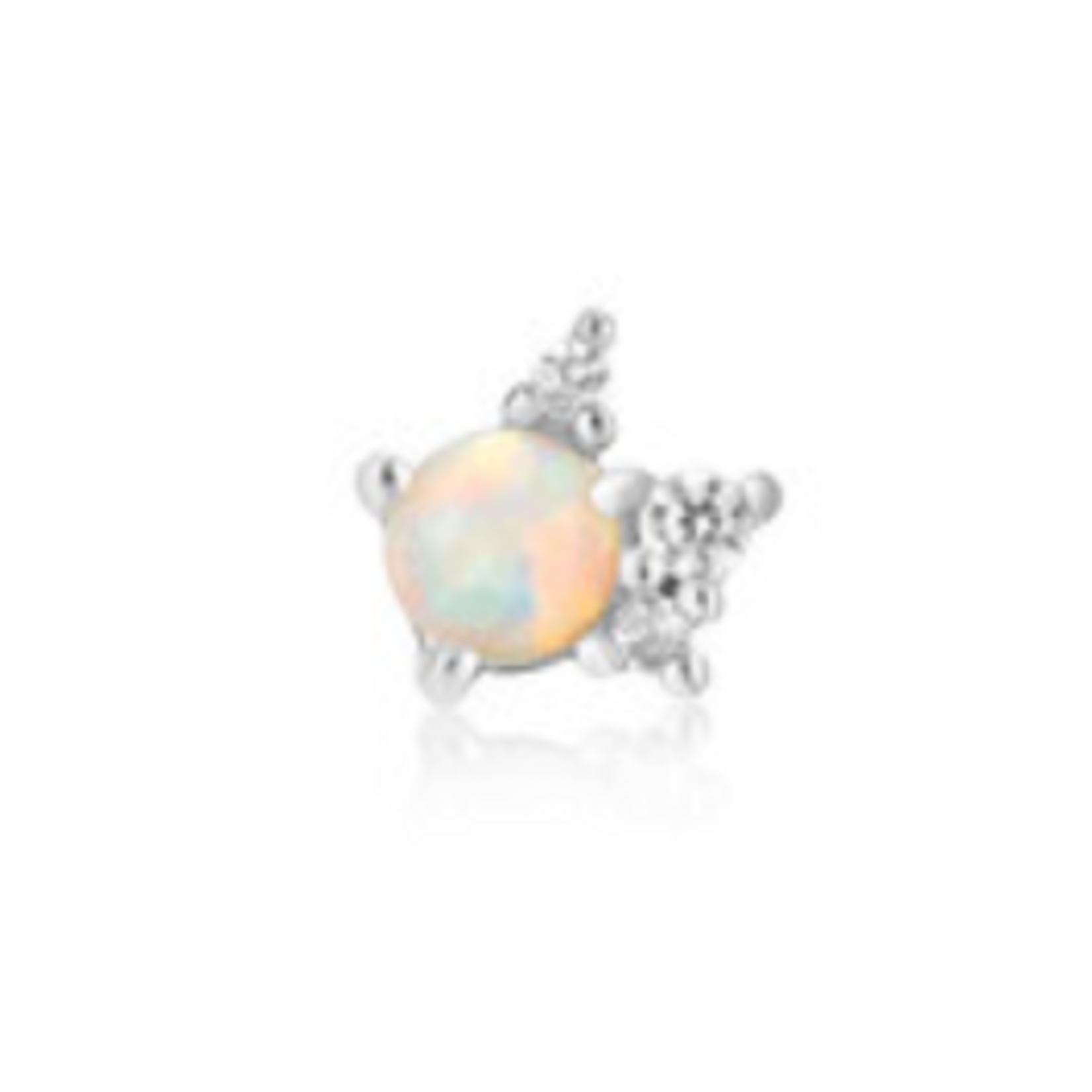 Ania Haie Ania Haie Ear Edit Kyoto Opal Sparkle Crown Barbell Single Earring, silver