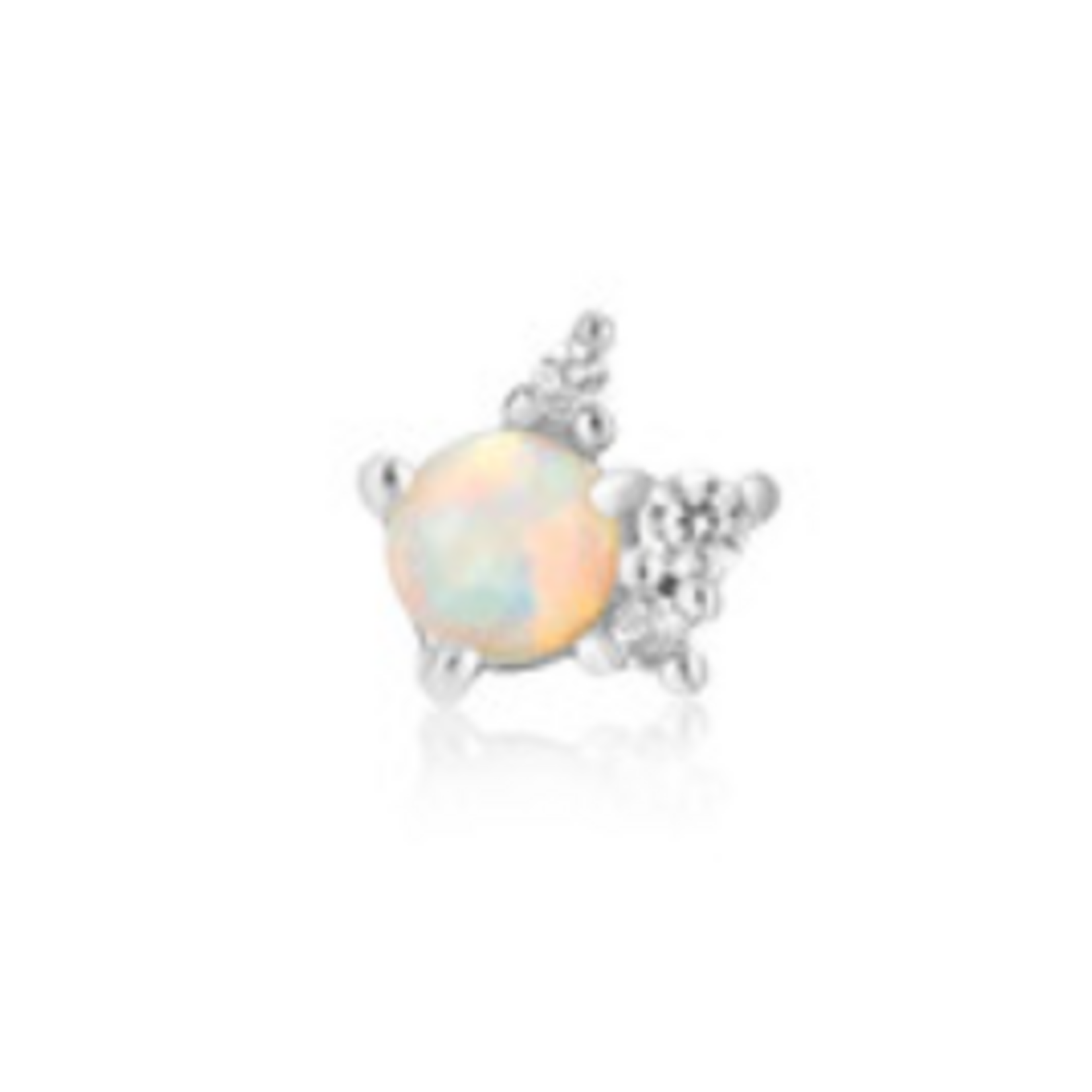 Ania Haie  Ear Edit Kyoto Opal Sparkle Crown Barbell Single Earring, silver
