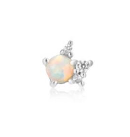 Ania Haie Ania Haie Ear Edit Kyoto Opal Sparkle Crown Barbell Single Earring, silver