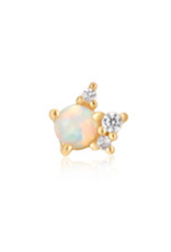 Ania Haie Ania Haie Ear Edit Kyoto Opal Sparkle Crown Barbell Single Earring, gold