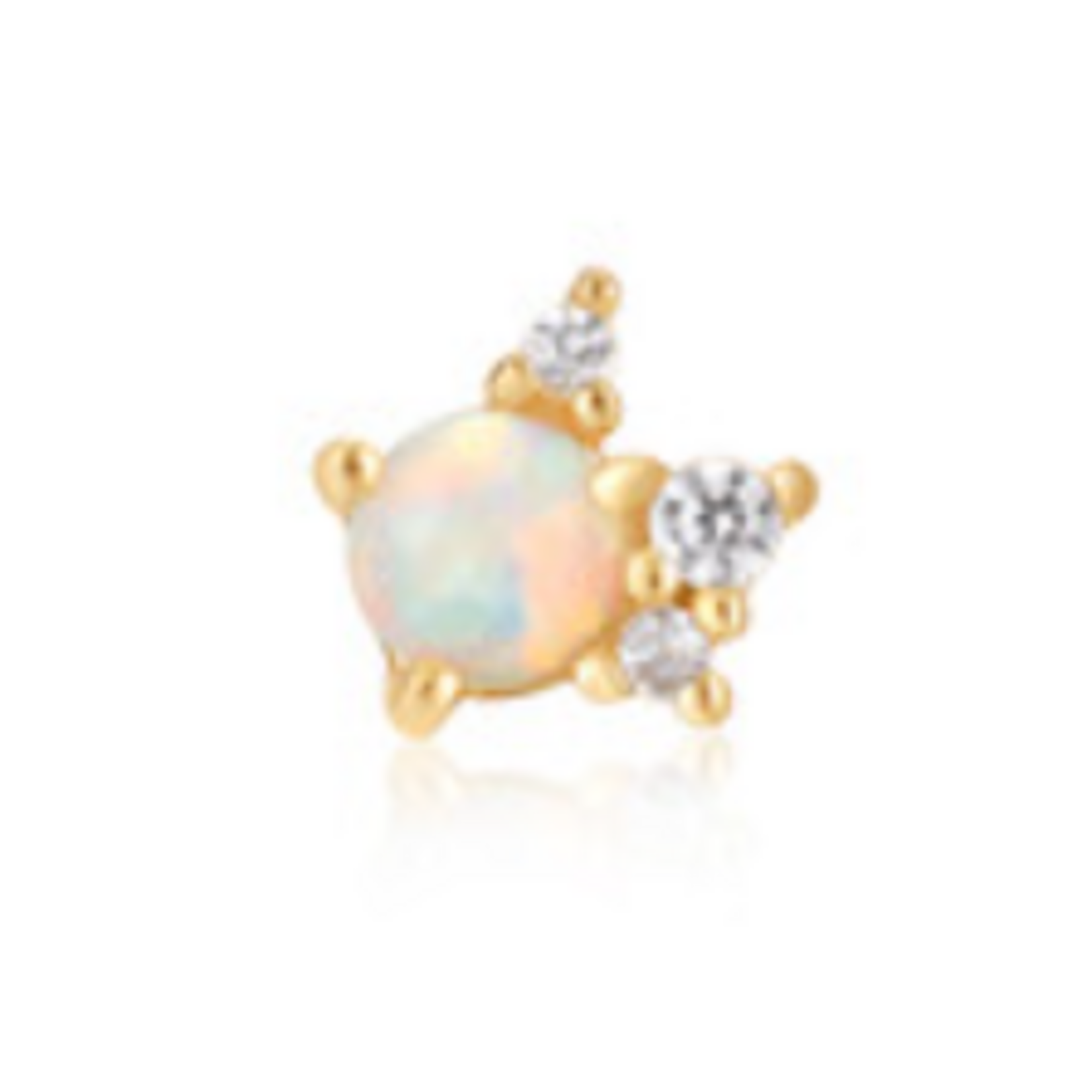 Ania Haie Ania Haie Ear Edit Kyoto Opal Sparkle Crown Barbell Single Earring, gold