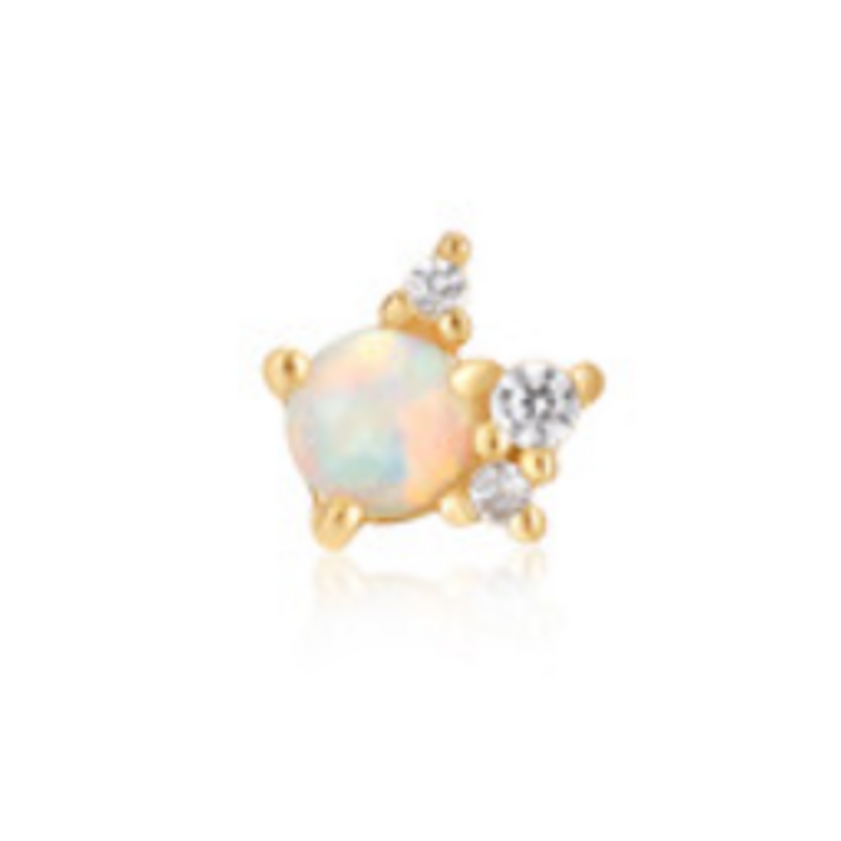 Ania Haie Ania Haie Ear Edit Kyoto Opal Sparkle Crown Barbell Single Earring, gold