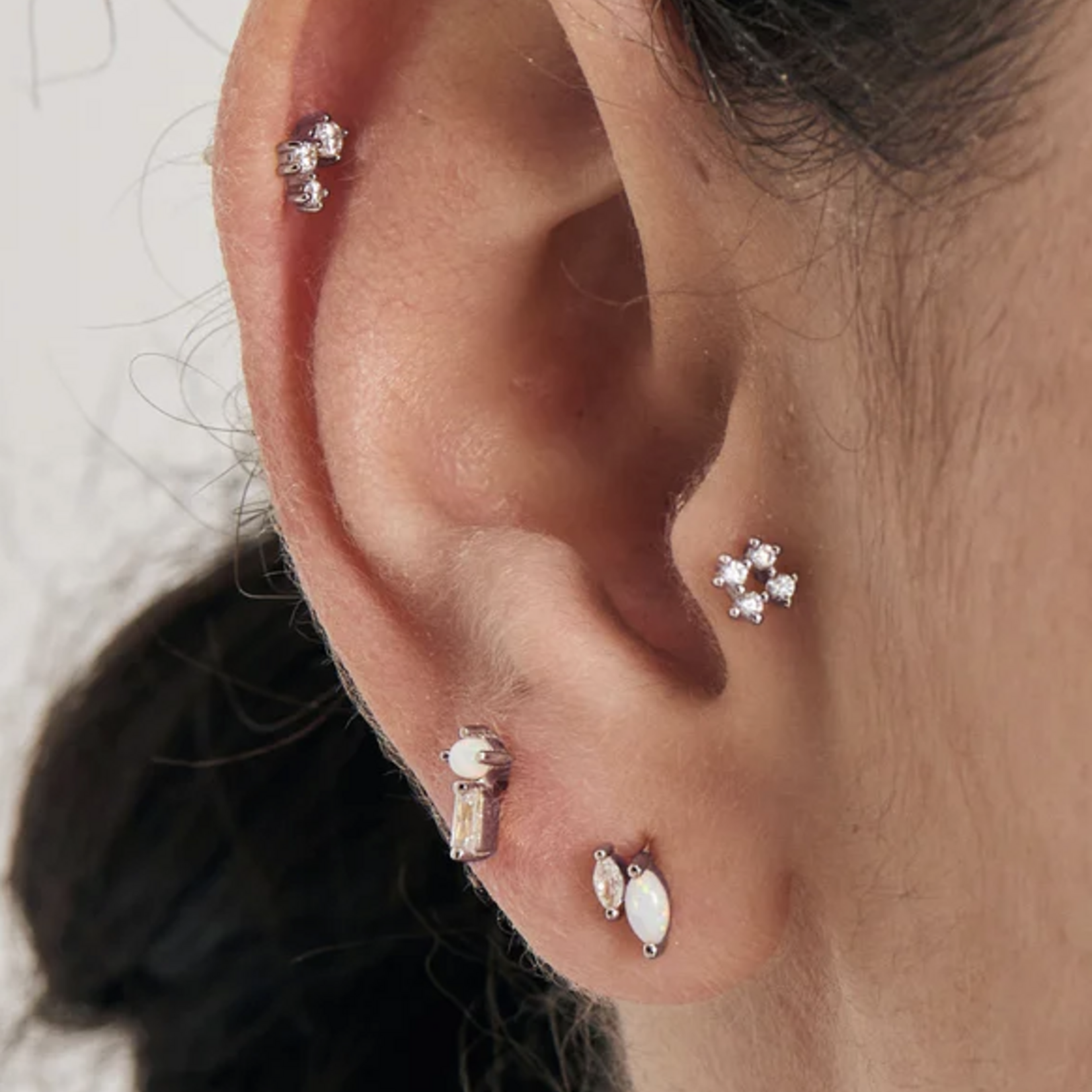 Ania Haie Ania Haie Ear Edit Sparkle Galaxy Barbell Single Earring, silver