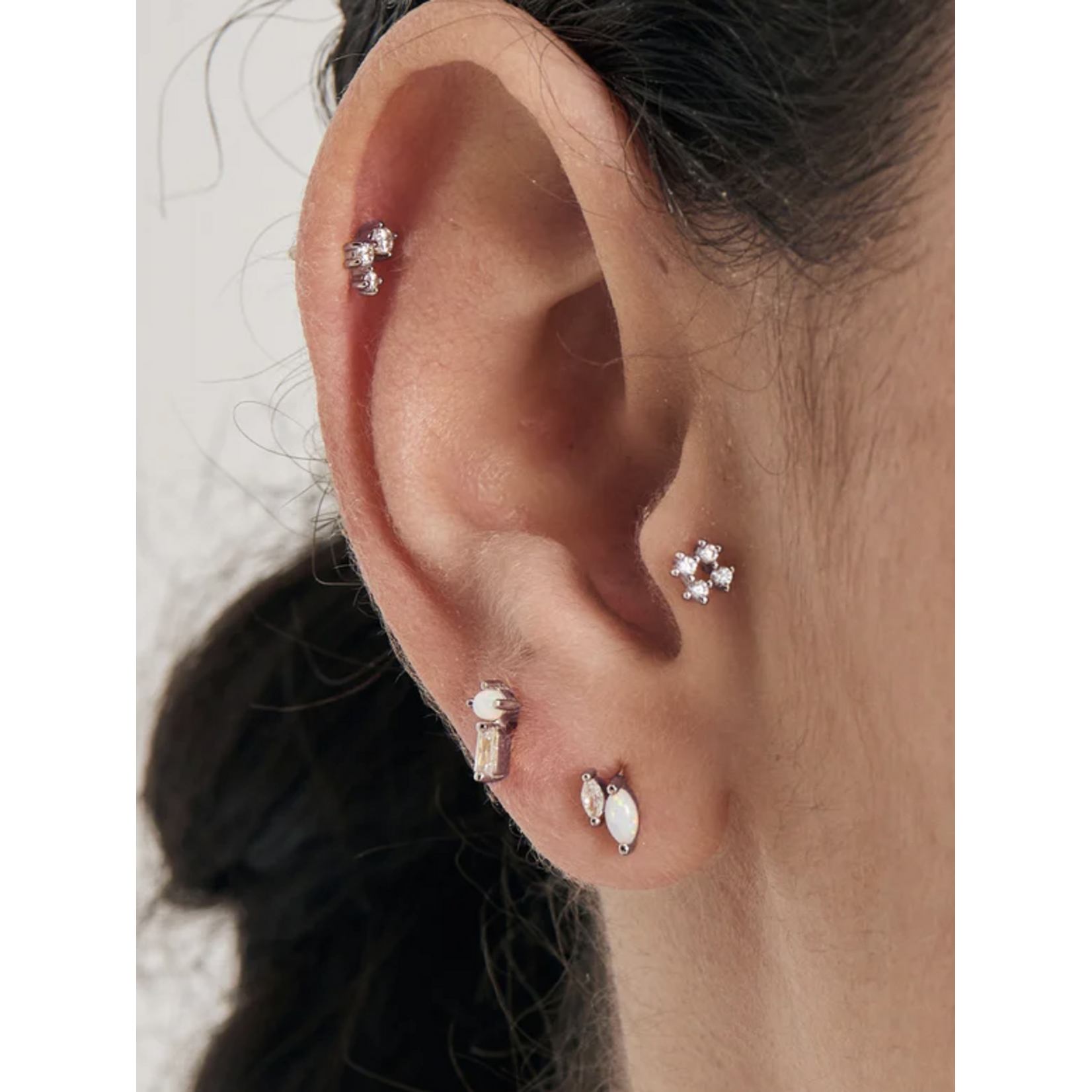Ania Haie Ear Edit Sparkle Galaxy Barbell Single Earring, silver
