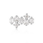 Ania Haie Ania Haie Ear Edit Sparkle Cluster Climber Barbell Single Earring, silver