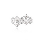 Ania Haie Ania Haie Ear Edit Sparkle Cluster Climber Barbell Single Earring, silver