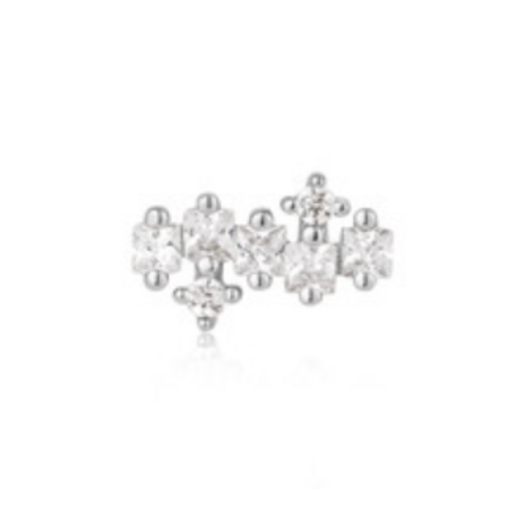 Ania Haie  Ear Edit Sparkle Cluster Climber Barbell Single Earring, silver