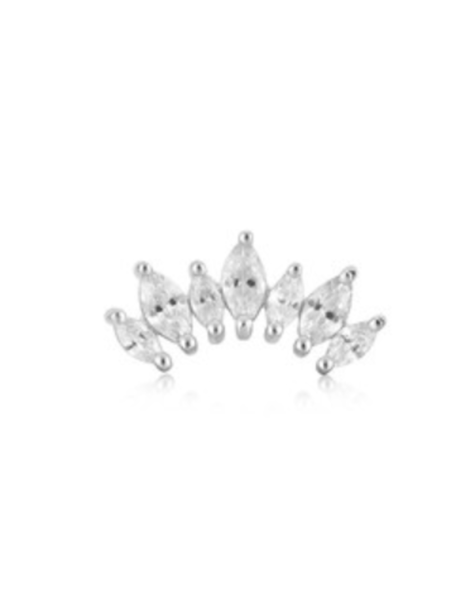 Ania Haie Ania Haie Ear Edit Sparkle Marquise Climber Barbell Single Earring, silver