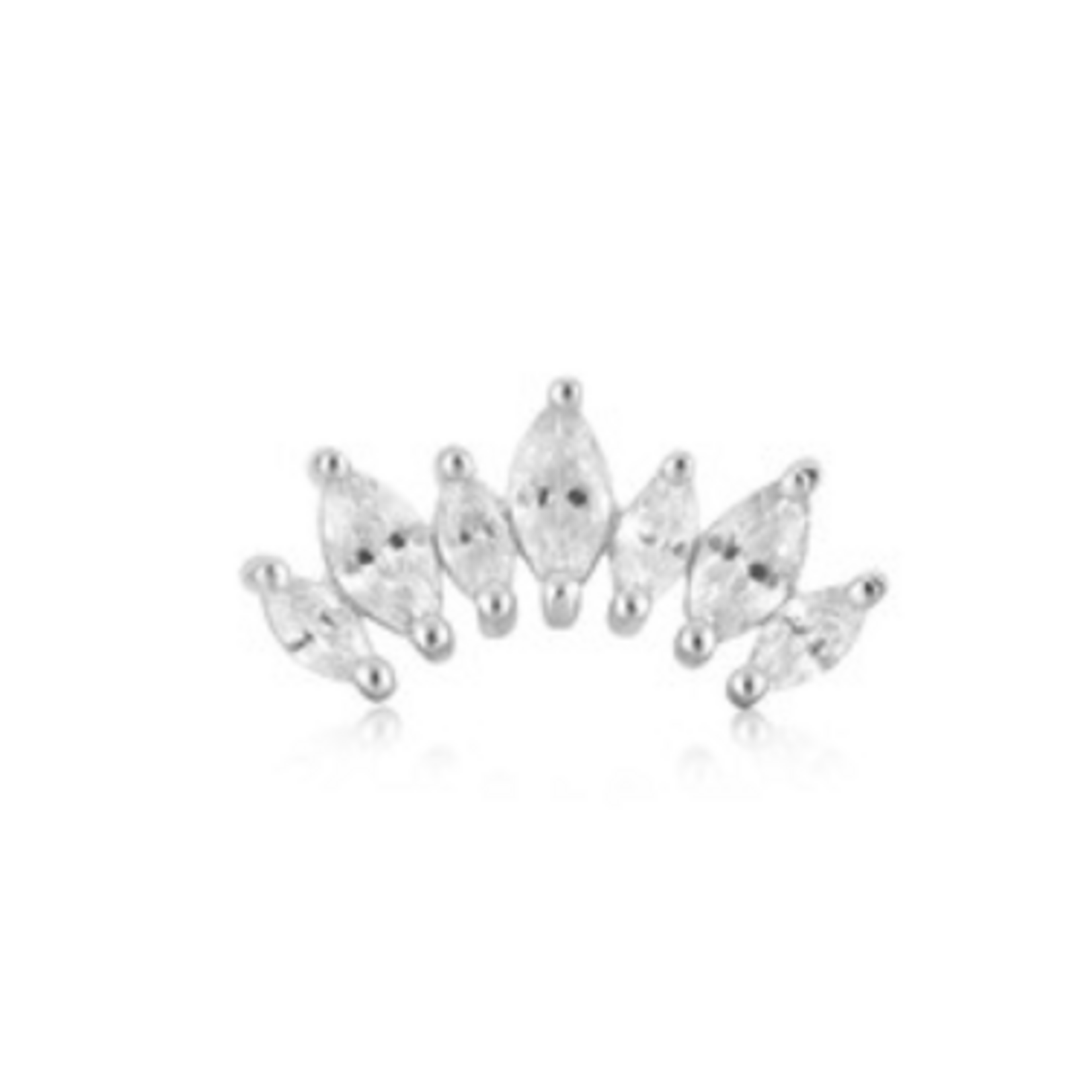 Ania Haie  Ear Edit Sparkle Marquise Climber Barbell Single Earring, silver
