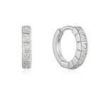 Ania Haie Ania Haie Glam Rock Huggie Hoop Earrings, silver