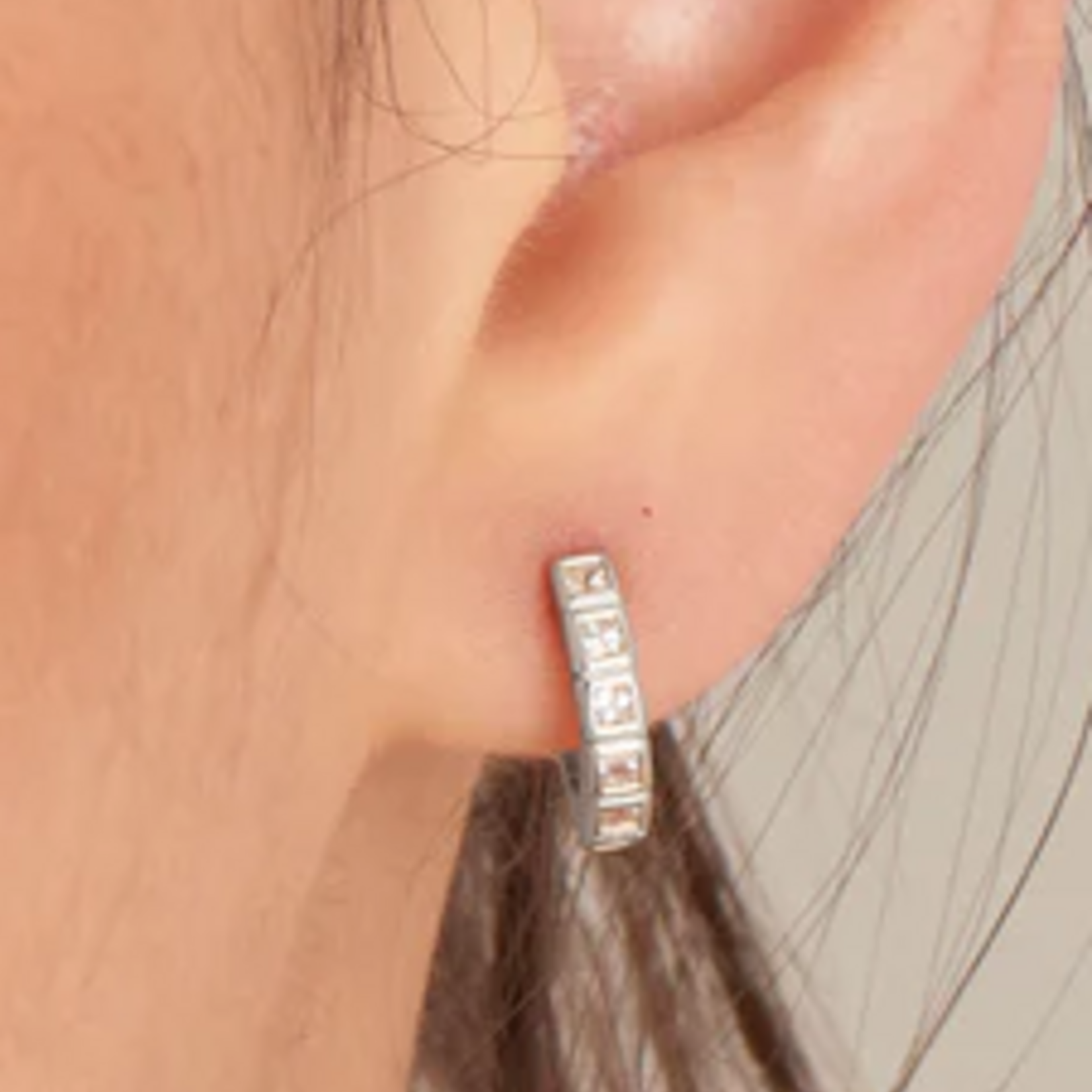 Ania Haie Ania Haie Glam Rock Huggie Hoop Earrings, silver