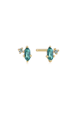 Ania Haie Ania Haie Dance 'Til Dawn Teal Sparkle Emblem Stud Earring, gold