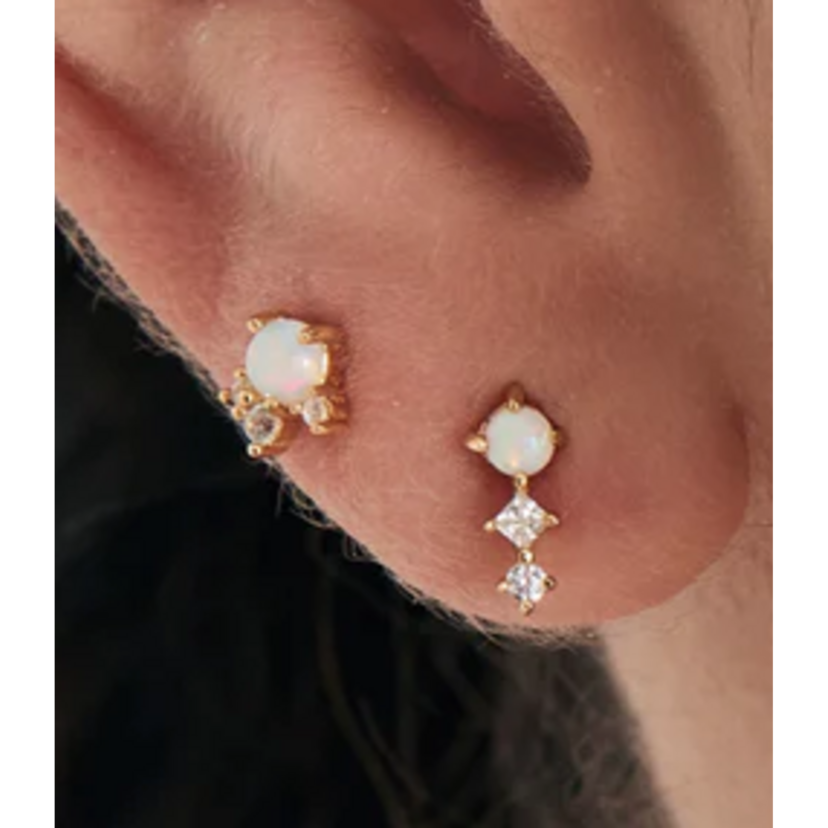 Ania Haie Ania Haie Ear Edit Kyoto Opal Climber Barbell Single Earring, gold