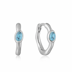 Ania Haie Ania Haie Making Waves Turquoise Wave Huggie Hoop Earrings, silver