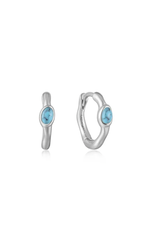 Ania Haie Ania Haie Making Waves Turquoise Wave Huggie Hoop Earrings, silver