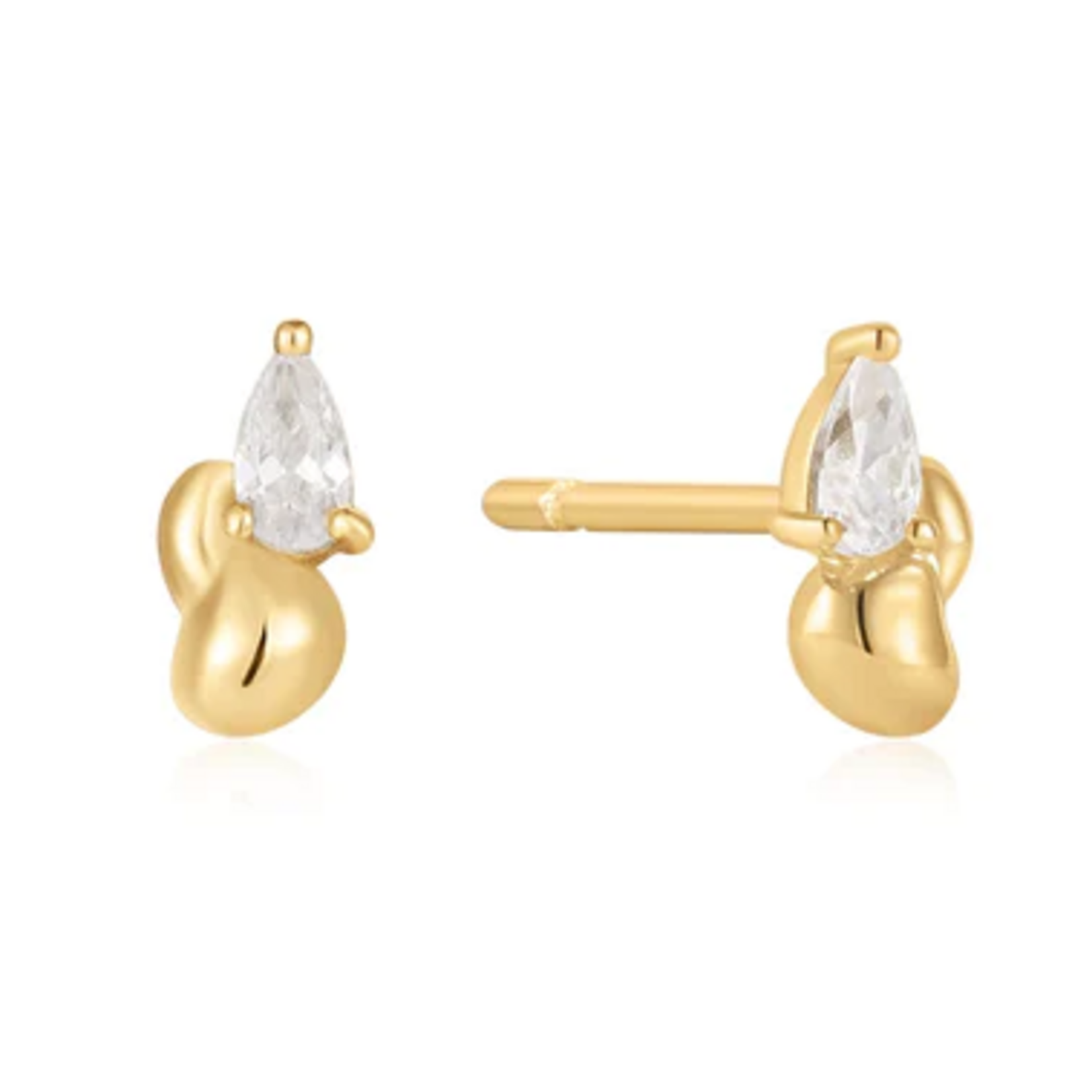 Ania Haie Taking Shape Twisted Wave Stud Earrings, gold