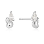 Ania Haie Taking Shape Twisted Wave Stud Earrings, silver