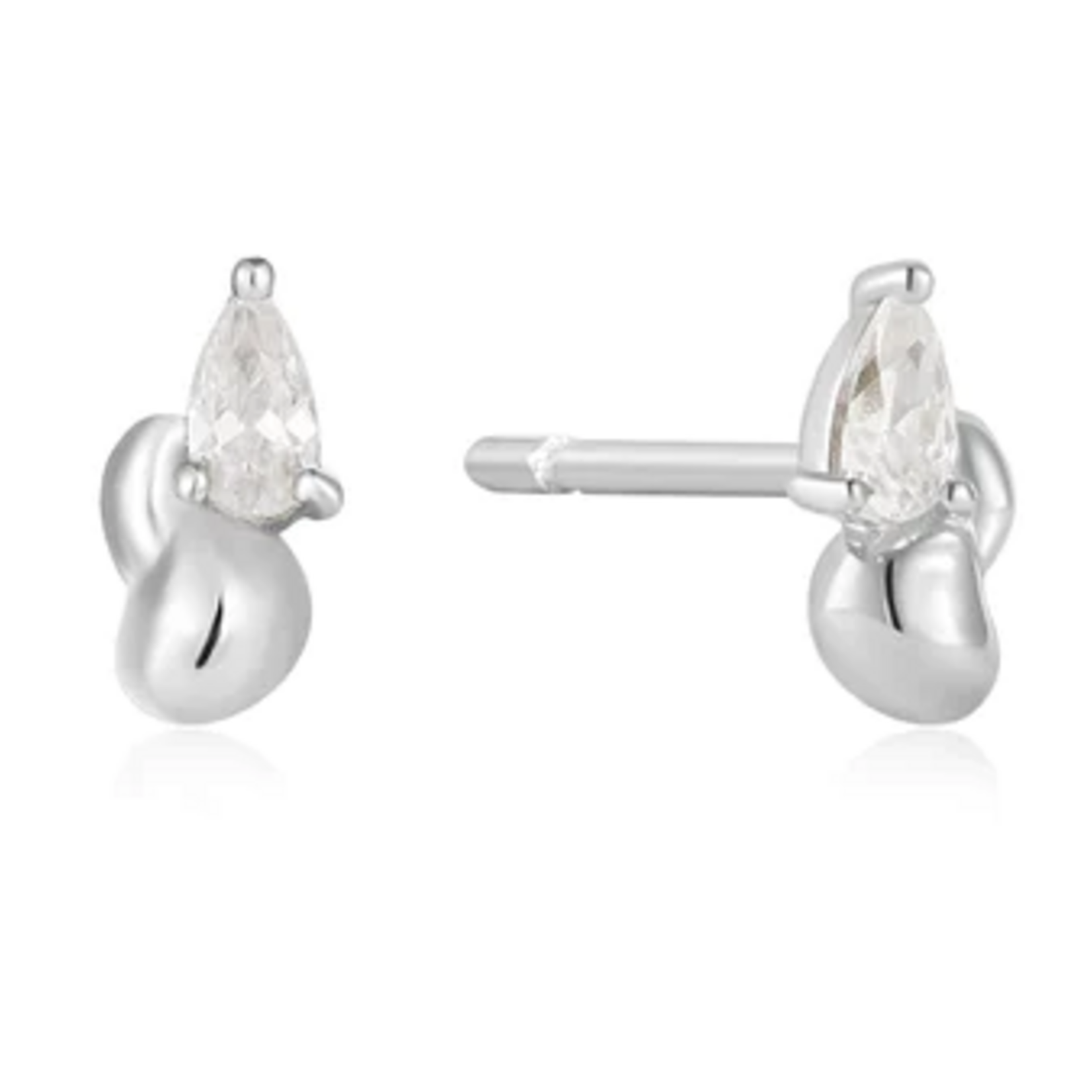 Ania Haie Ania Haie Taking Shape Twisted Wave Stud Earrings, silver