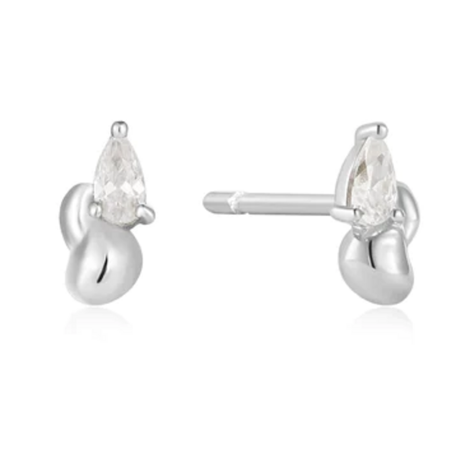 Ania Haie Taking Shape Twisted Wave Stud Earrings, silver