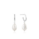 Ania Haie Ania Haie Pearls of Wisdom Mini Hoop Earrings, Silver